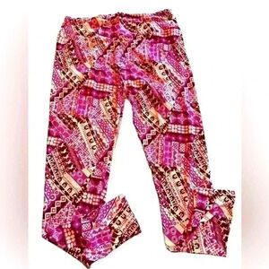 Lularoe TC pink& purple Aztec tribal leggings with camels! NWOT.